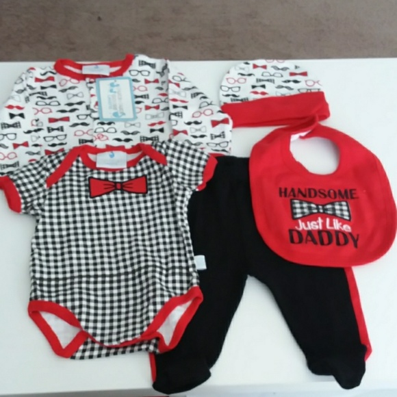 Duck Duck Goose Layette Other - Five Piece Handsom Just Like Daddy Set